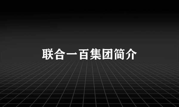 联合一百集团简介