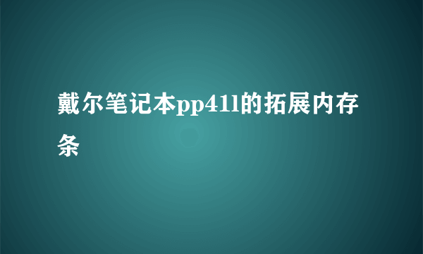 戴尔笔记本pp41l的拓展内存条