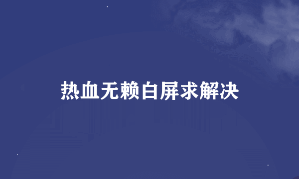 热血无赖白屏求解决