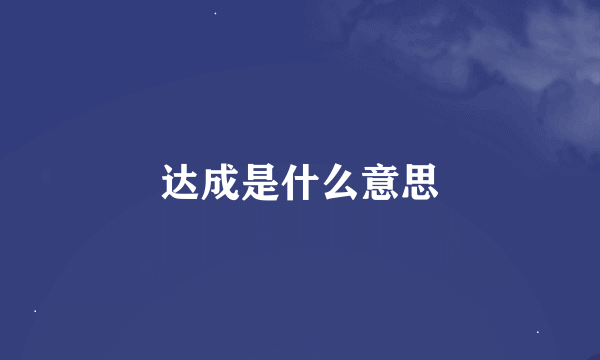 达成是什么意思