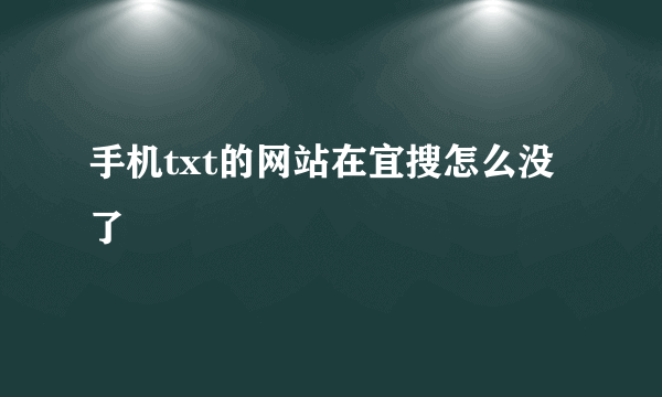 手机txt的网站在宜搜怎么没了