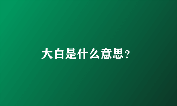 大白是什么意思？