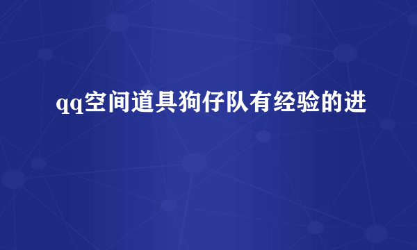 qq空间道具狗仔队有经验的进