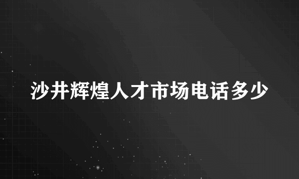 沙井辉煌人才市场电话多少