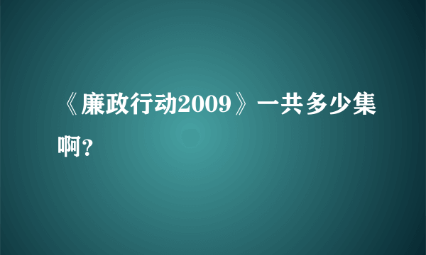 《廉政行动2009》一共多少集啊？