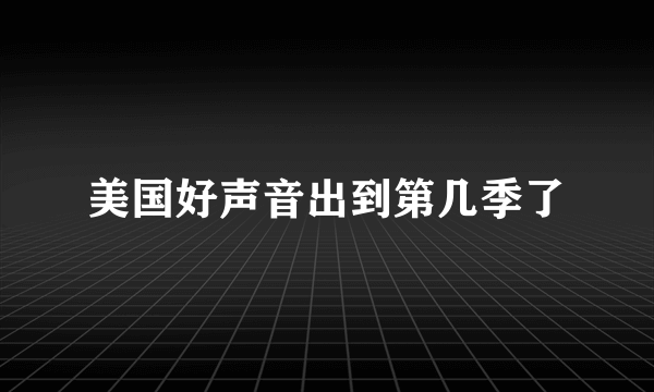 美国好声音出到第几季了