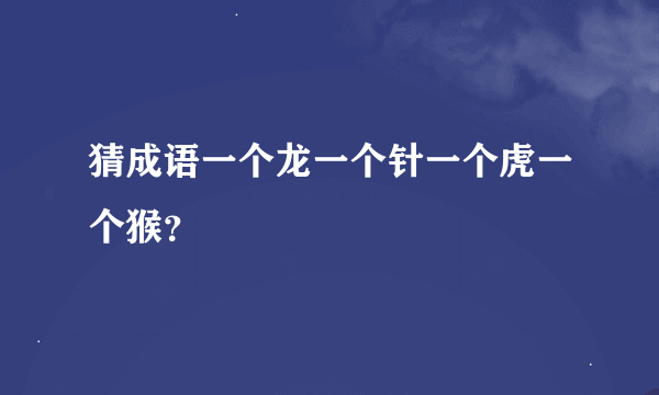 猜成语一个龙一个针一个虎一个猴？