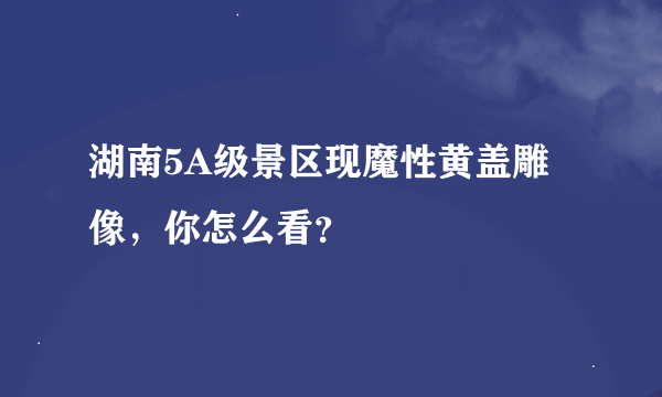 湖南5A级景区现魔性黄盖雕像，你怎么看？