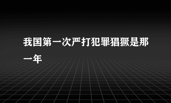 我国第一次严打犯罪猖獗是那一年