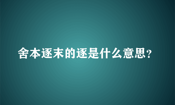 舍本逐末的逐是什么意思？