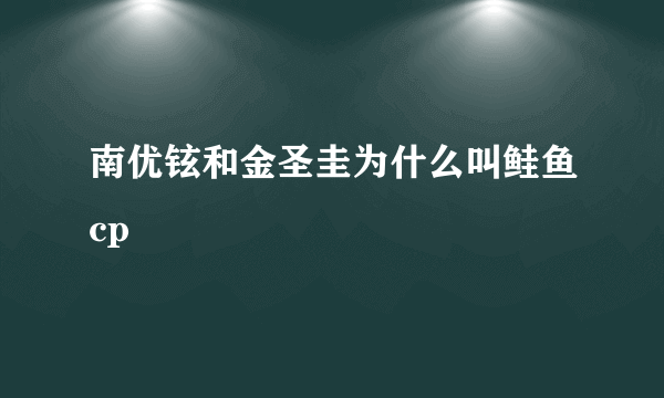 南优铉和金圣圭为什么叫鲑鱼cp