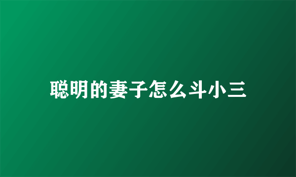 聪明的妻子怎么斗小三