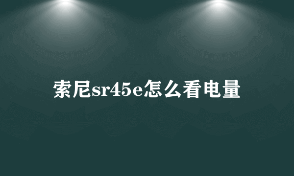 索尼sr45e怎么看电量