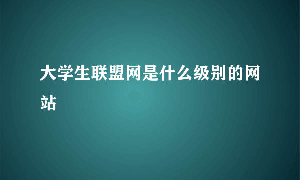 大学生联盟网是什么级别的网站