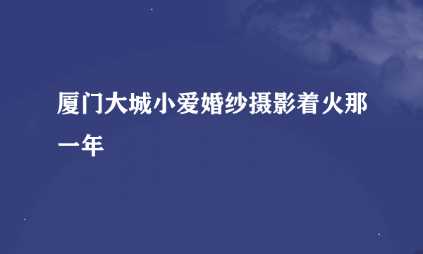 厦门大城小爱婚纱摄影着火那一年