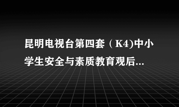 昆明电视台第四套（K4)中小学生安全与素质教育观后感家长点评