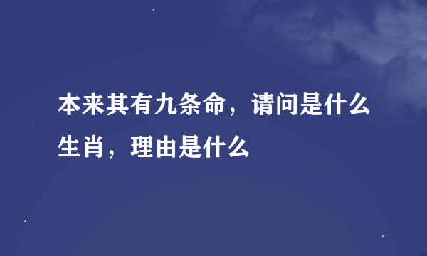 本来其有九条命，请问是什么生肖，理由是什么