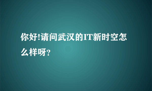 你好!请问武汉的IT新时空怎么样呀？