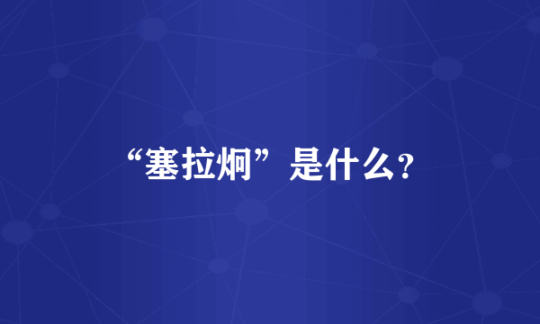 “塞拉炯”是什么？