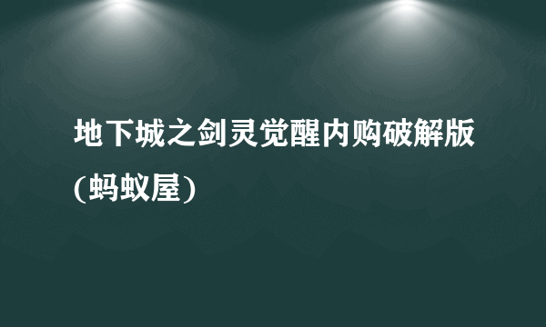 地下城之剑灵觉醒内购破解版(蚂蚁屋)