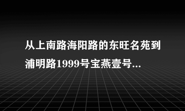 从上南路海阳路的东旺名苑到浦明路1999号宝燕壹号滨江店怎么走