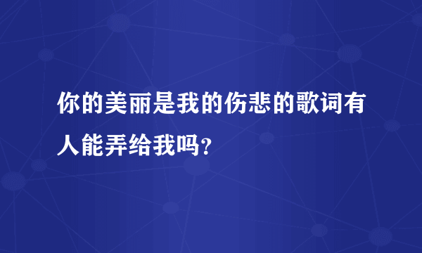 你的美丽是我的伤悲的歌词有人能弄给我吗？