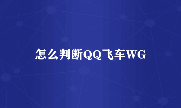 怎么判断QQ飞车WG