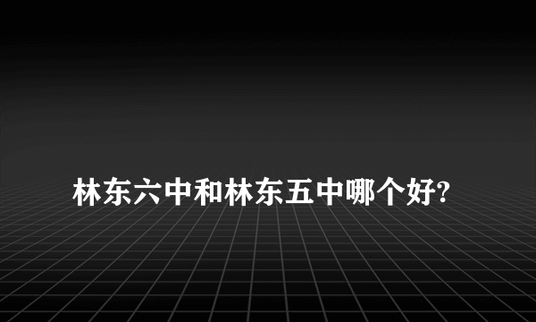 
林东六中和林东五中哪个好?

