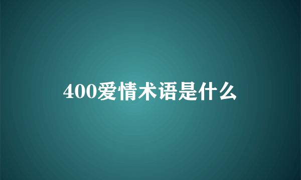 400爱情术语是什么