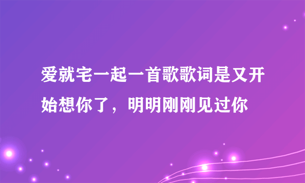 爱就宅一起一首歌歌词是又开始想你了，明明刚刚见过你