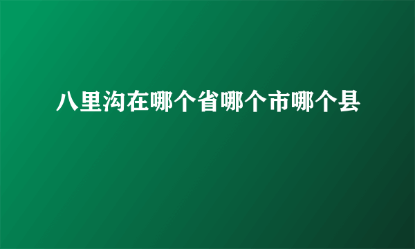 八里沟在哪个省哪个市哪个县