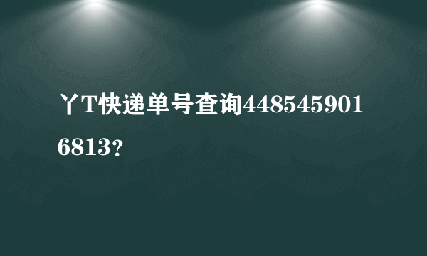 丫T快递单号查询4485459016813？