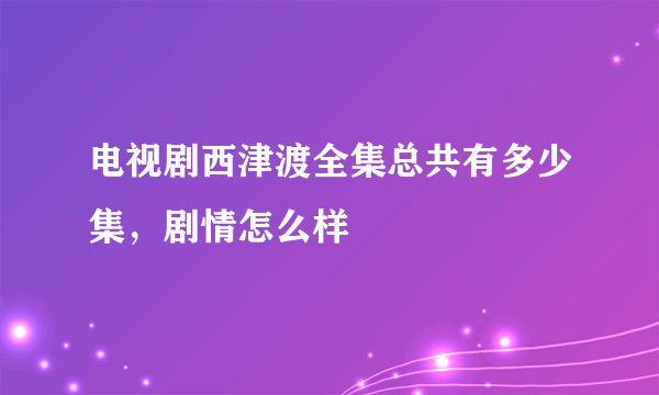 电视剧西津渡全集总共有多少集，剧情怎么样