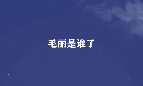 毛丽是谁了