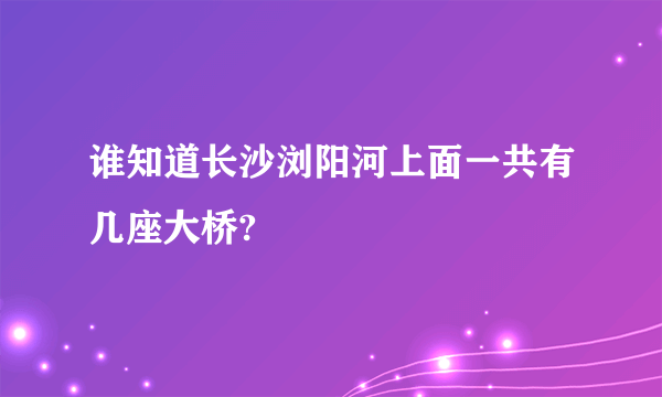 谁知道长沙浏阳河上面一共有几座大桥?