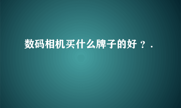 数码相机买什么牌子的好 ？.