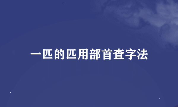 一匹的匹用部首查字法