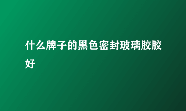 什么牌子的黑色密封玻璃胶胶好