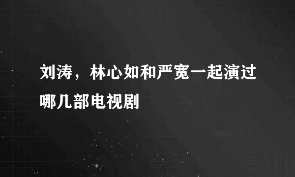 刘涛，林心如和严宽一起演过哪几部电视剧