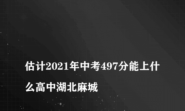 
估计2021年中考497分能上什么高中湖北麻城

