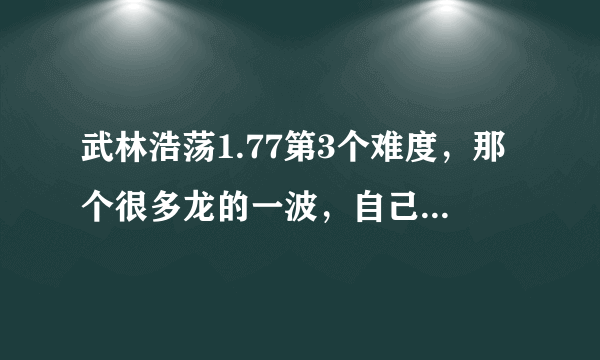 武林浩荡1.77第3个难度，那个很多龙的一波，自己超Z一套，然后全Z装备，11为什么打不过去，