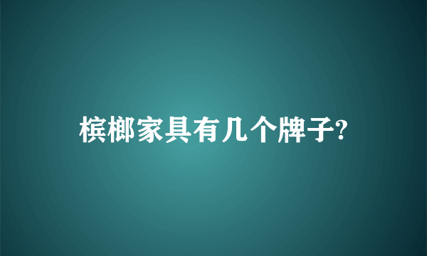 槟榔家具有几个牌子?