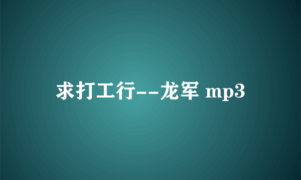 求打工行--龙军 mp3