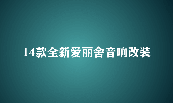 14款全新爱丽舍音响改装