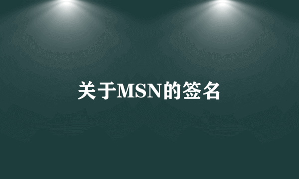 关于MSN的签名