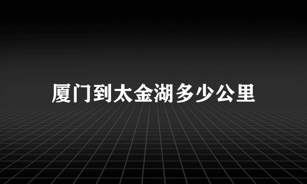 厦门到太金湖多少公里