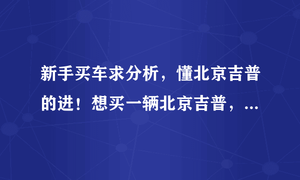 新手买车求分析，懂北京吉普的进！想买一辆北京吉普，212，213，还有20-系列都有什么区别？哪个