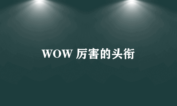 WOW 厉害的头衔