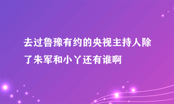 去过鲁豫有约的央视主持人除了朱军和小丫还有谁啊