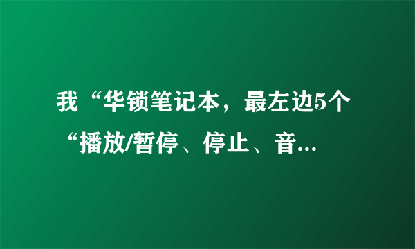 我“华锁笔记本，最左边5个 “播放/暂停、停止、音量+、音量-、静音 ”按键没作用，求大神指点迷津！